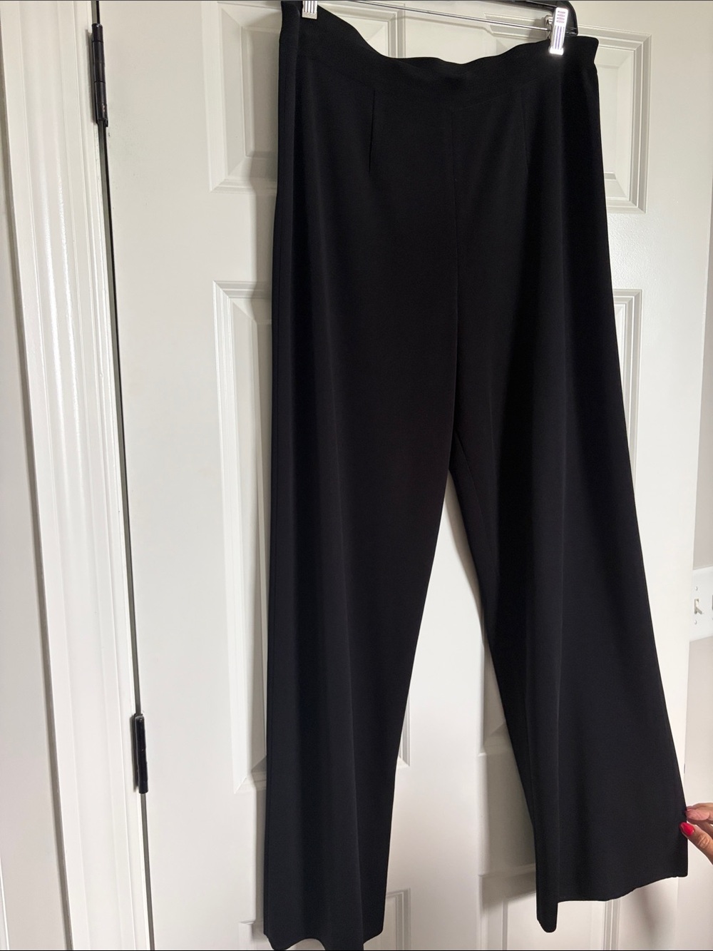Misook Black Wide-Leg Pull-On Pants